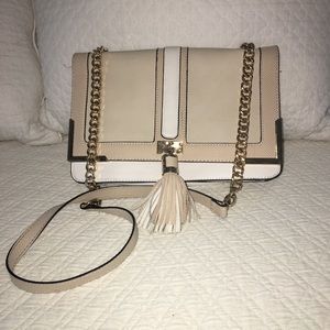 Nude colored crossbody purse